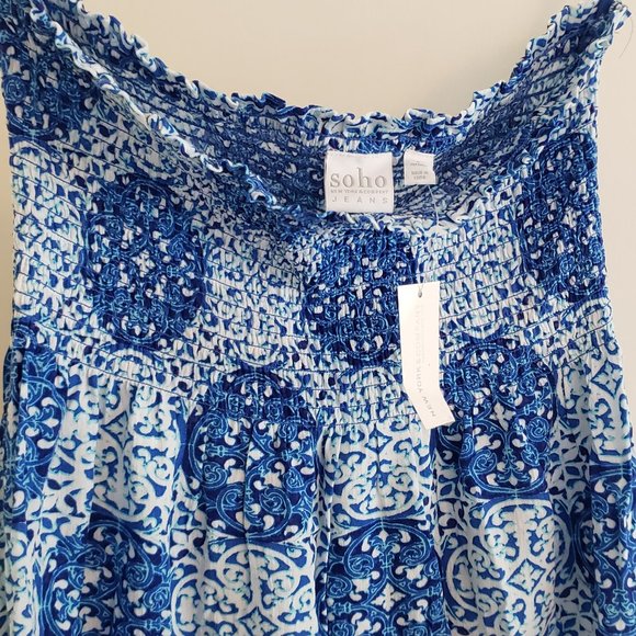 Blue and White Soho flowy bandeau top - Picture 6 of 6